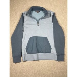 Michael Kors Quarter Zip Pullover Mens Small Blue Excellent Colorblock Pocket